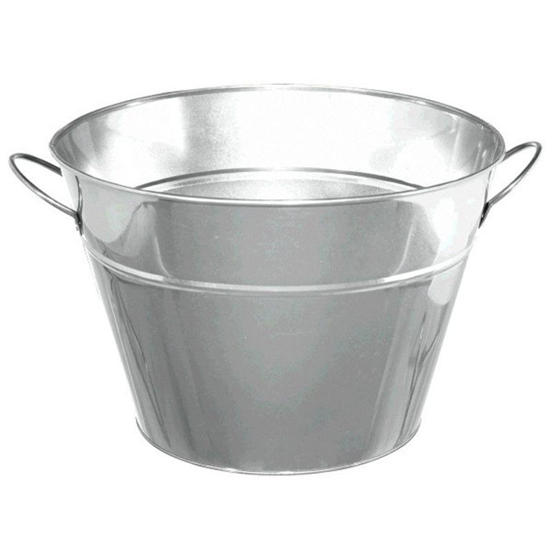 AMSCAN CA Everyday Entertaining Silver Metal Pail Bucket 048419786283