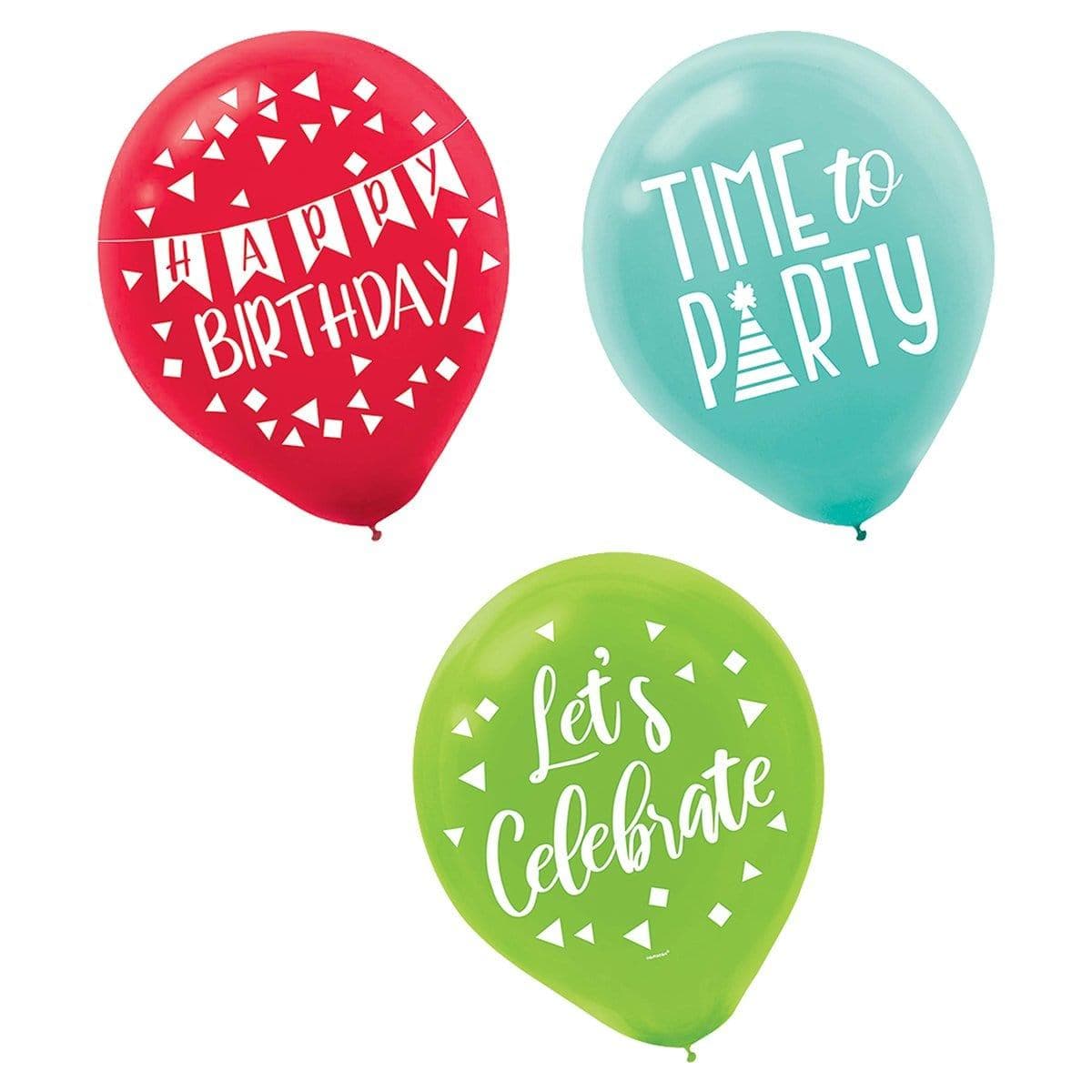 Buy General Birthday A Reason To Celebrate - Latex Balloon 15 Per Package sold at Party Expert