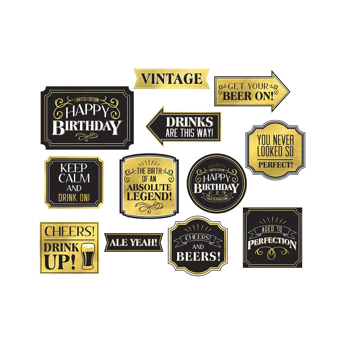 AMSCAN CA General Birthday Better with Age Birthday Cutouts Decoration, 12 Count