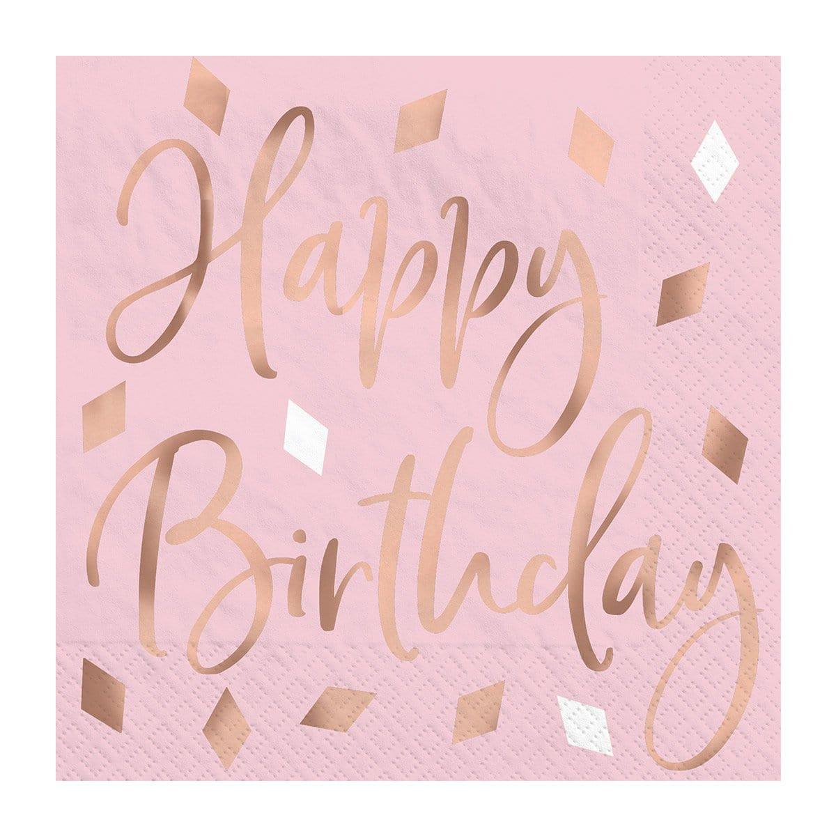 Buy General Birthday Blush Birthday - Beverage Napkins, 16 Count sold at Party Expert