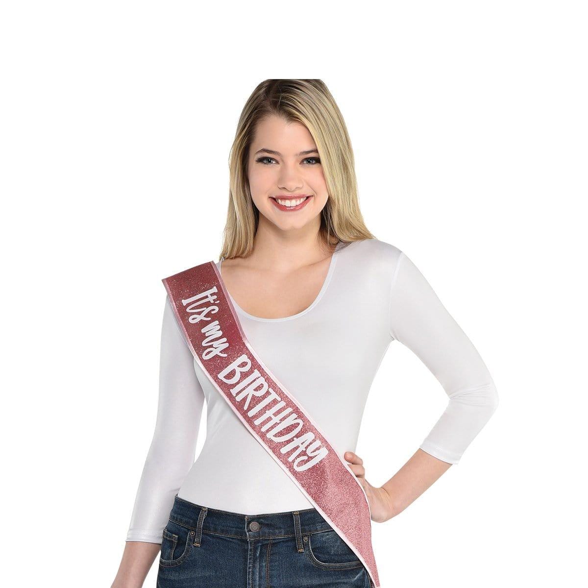 Buy General Birthday Blush Birthday - Deluxe Sash sold at Party Expert