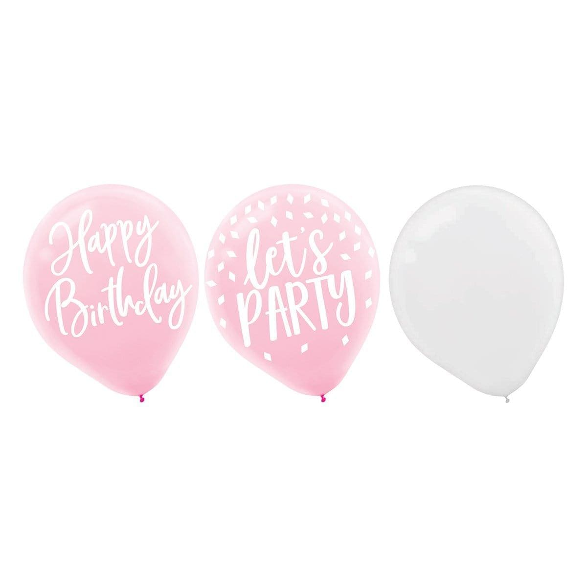 Buy General Birthday Blush Birthday - Latex Balloons 15 count sold at Party Expert