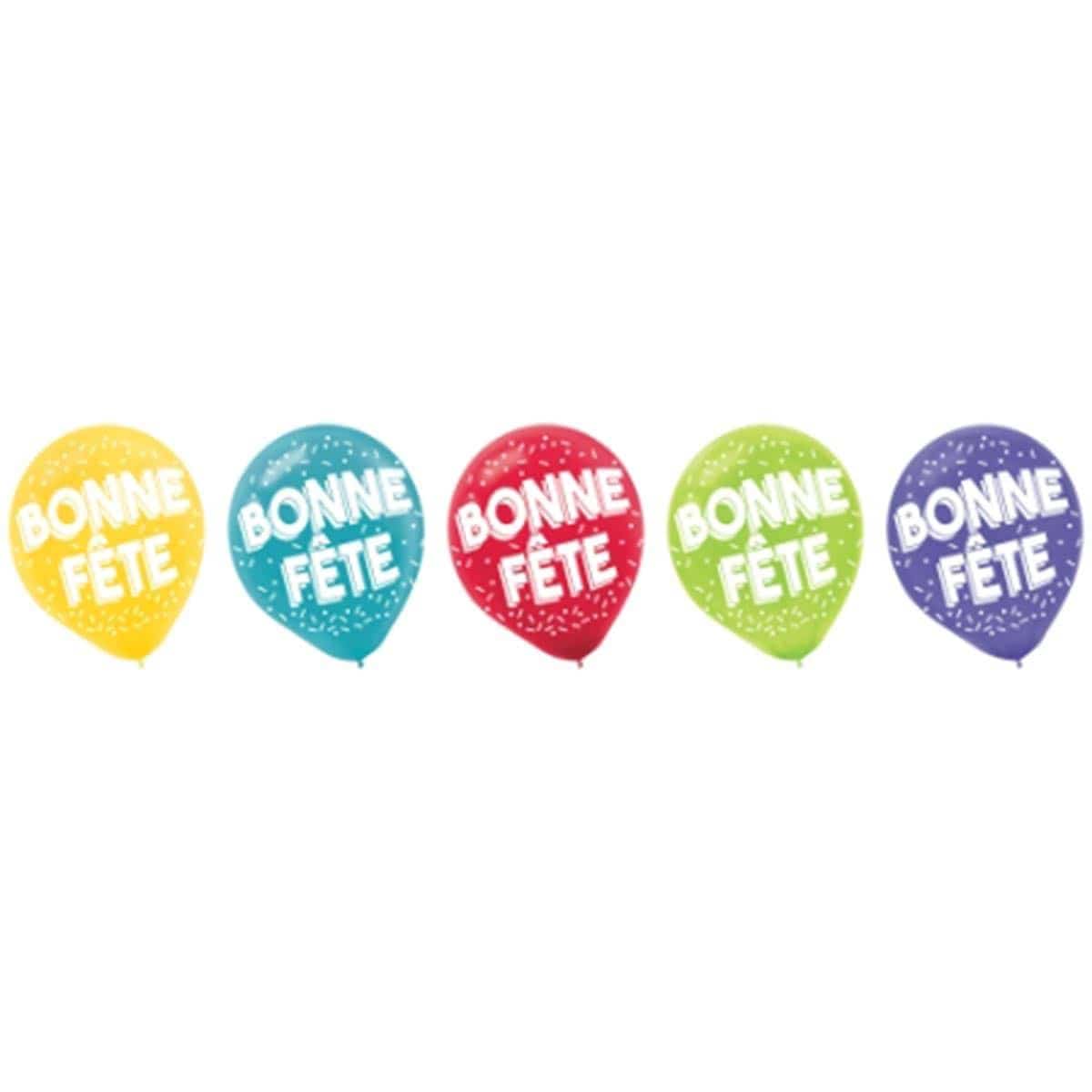 Buy General Birthday Bonne Fête Balloons - Latex Balloons, 15 Count sold at Party Expert