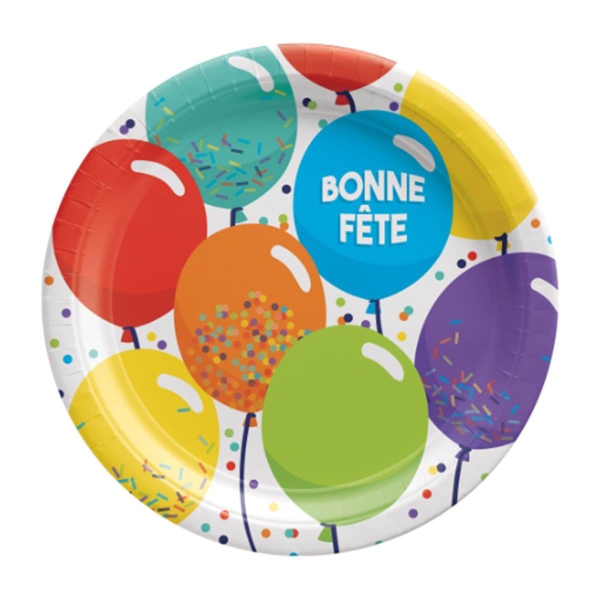 Buy General Birthday Bonne Fête Balloons - Plates 7 inches, 8 Count sold at Party Expert