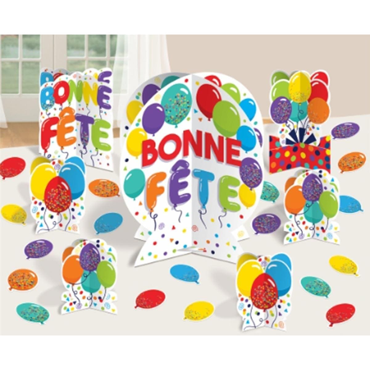 Buy General Birthday Bonne Fête Balloons - Table Decorating Kit sold at Party Expert