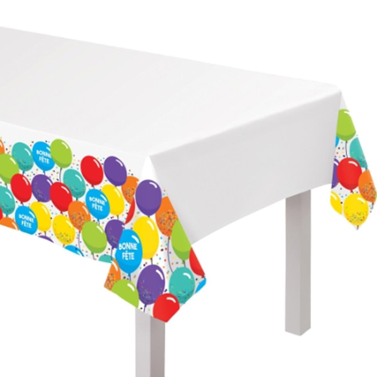 Buy General Birthday Bonne Fête Balloons - Tablecover sold at Party Expert