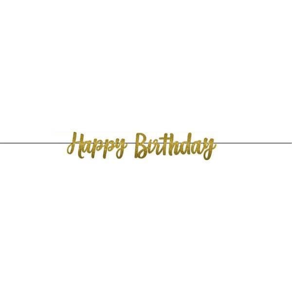 Buy General Birthday Gold Birthday - Letter Banner sold at Party Expert