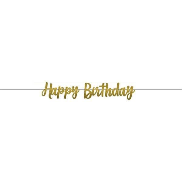 Buy General Birthday Gold Birthday - Letter Banner sold at Party Expert