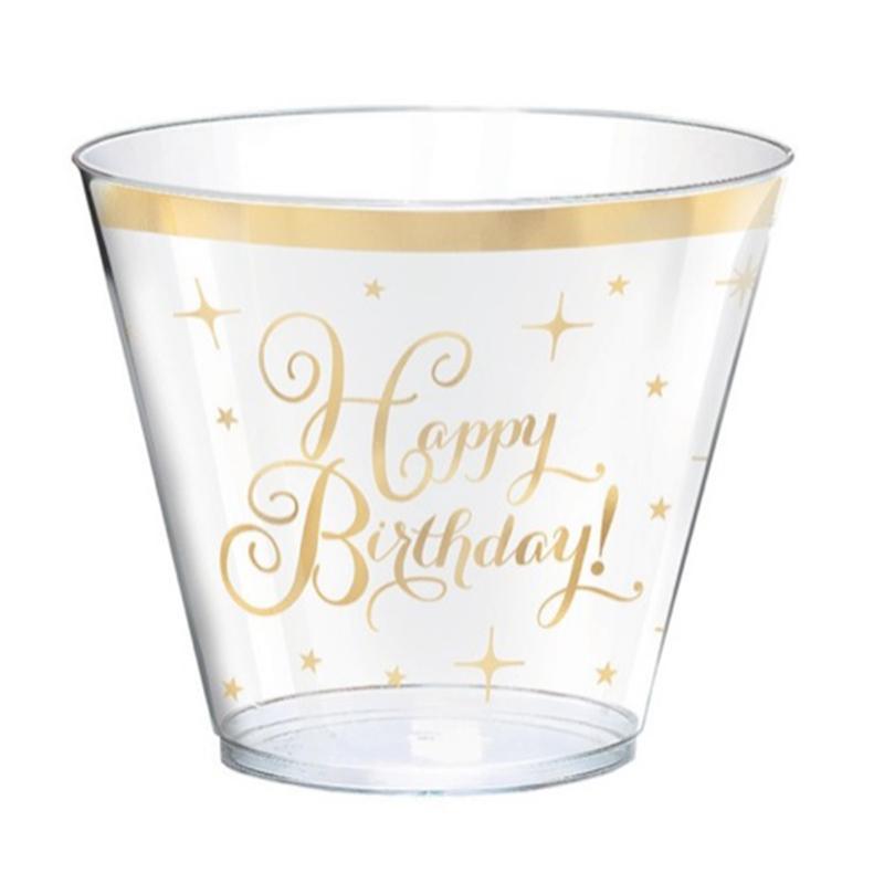 Buy General Birthday Gold Birthday - Tumblers 30/pkg sold at Party Expert