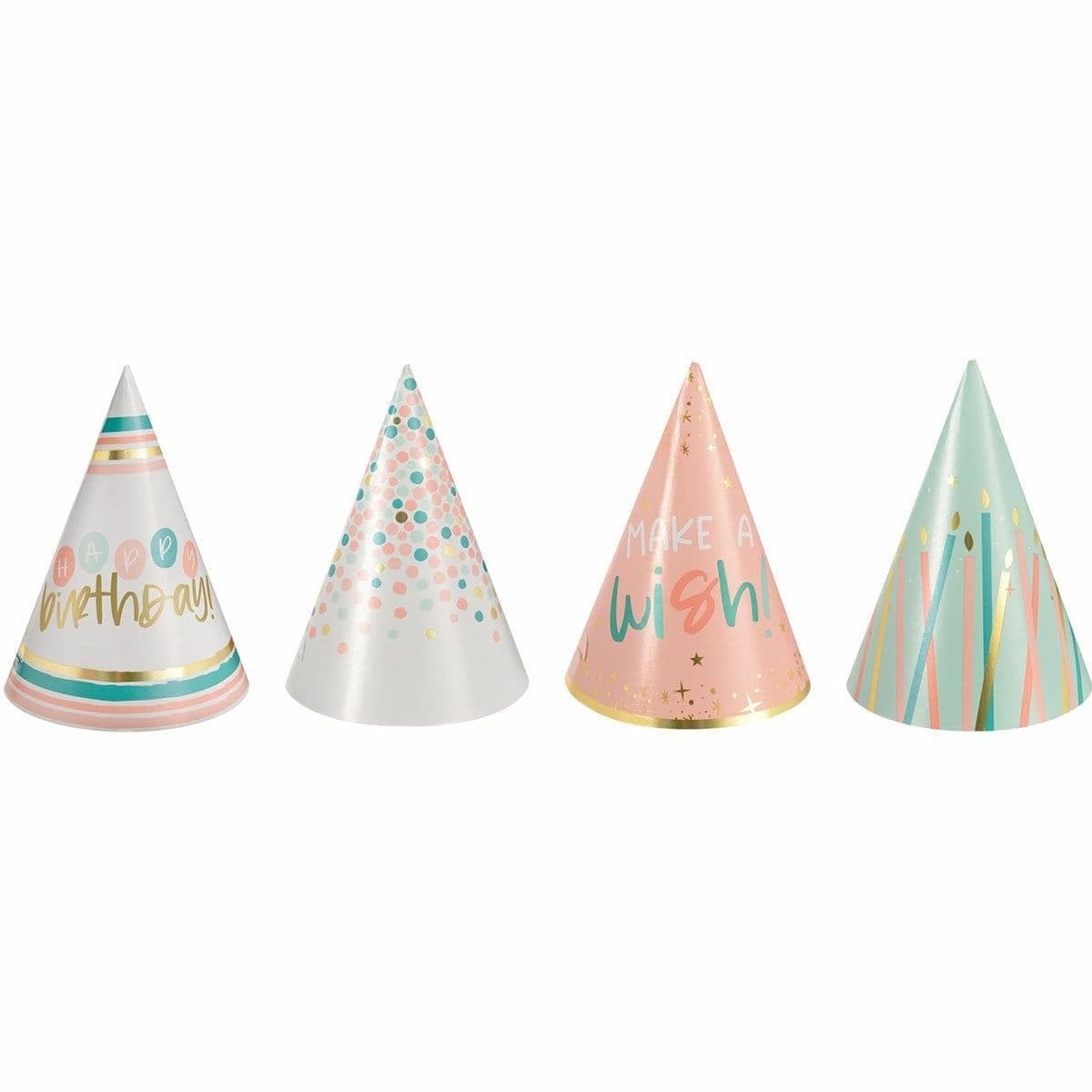 Buy General Birthday Happy Cake Day Mini Cone Hat, 12 Count sold at Party Expert