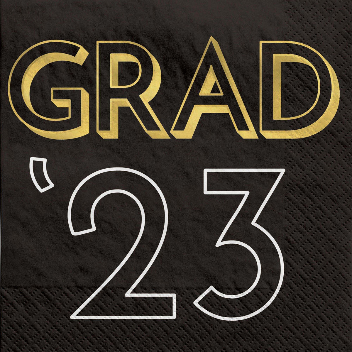 AMSCAN CA Graduation 2023 Graduation Black Large Lunch Napkins, 40 Count