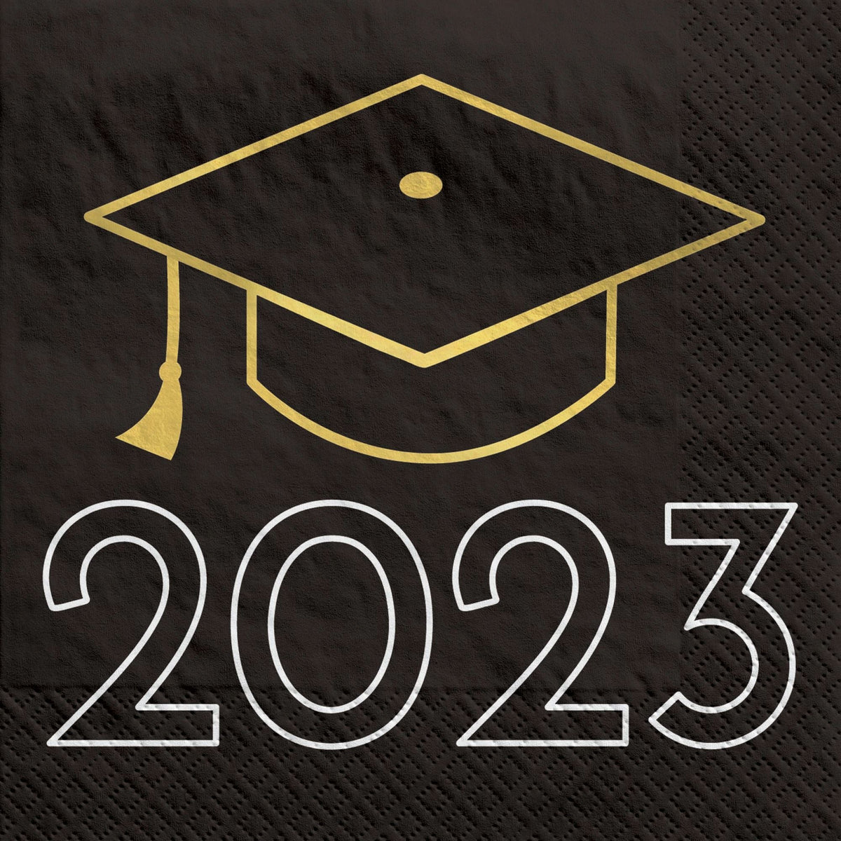 AMSCAN CA Graduation 2023 Graduation Black Small Napkins, 40 Count