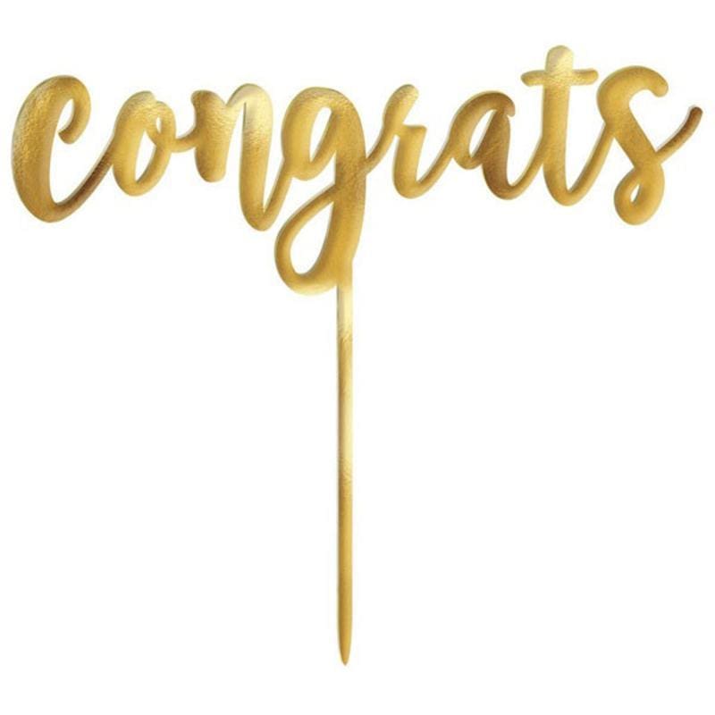 Buy Graduation Congrats Cake Topper - Gold sold at Party Expert