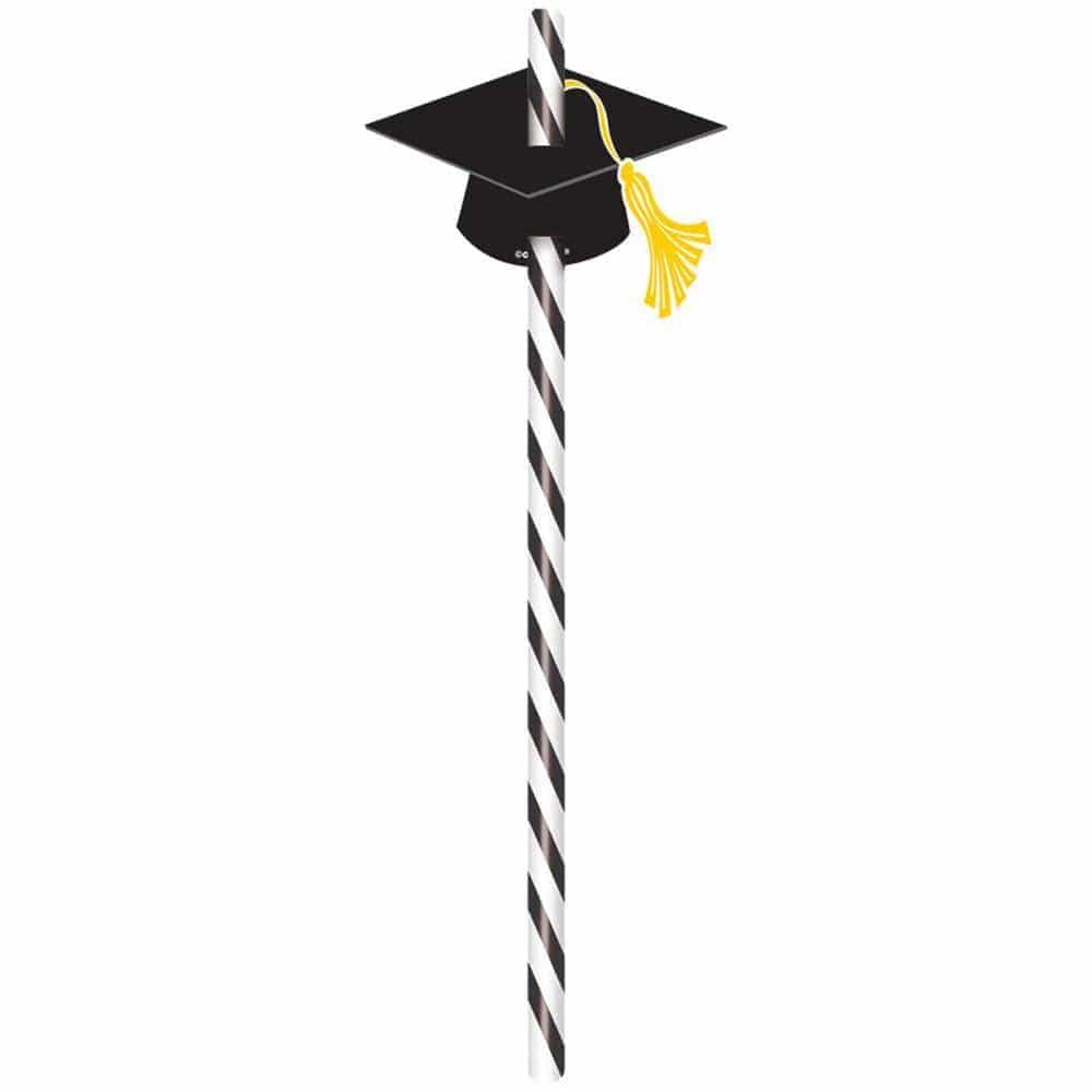 Buy Graduation Grad Straws 12/pkg sold at Party Expert
