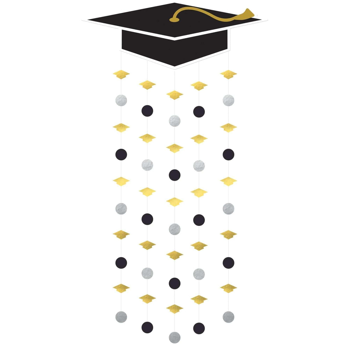 AMSCAN CA Graduation Graduation Cap Doorway Curtain, 36" x 60.5"