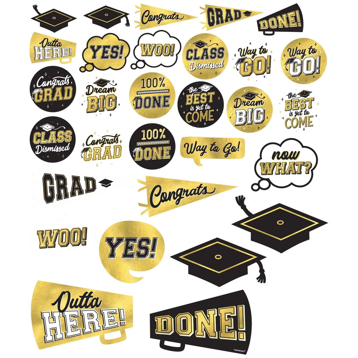 AMSCAN CA Graduation Graduation Cutout Decorations, 30 Count