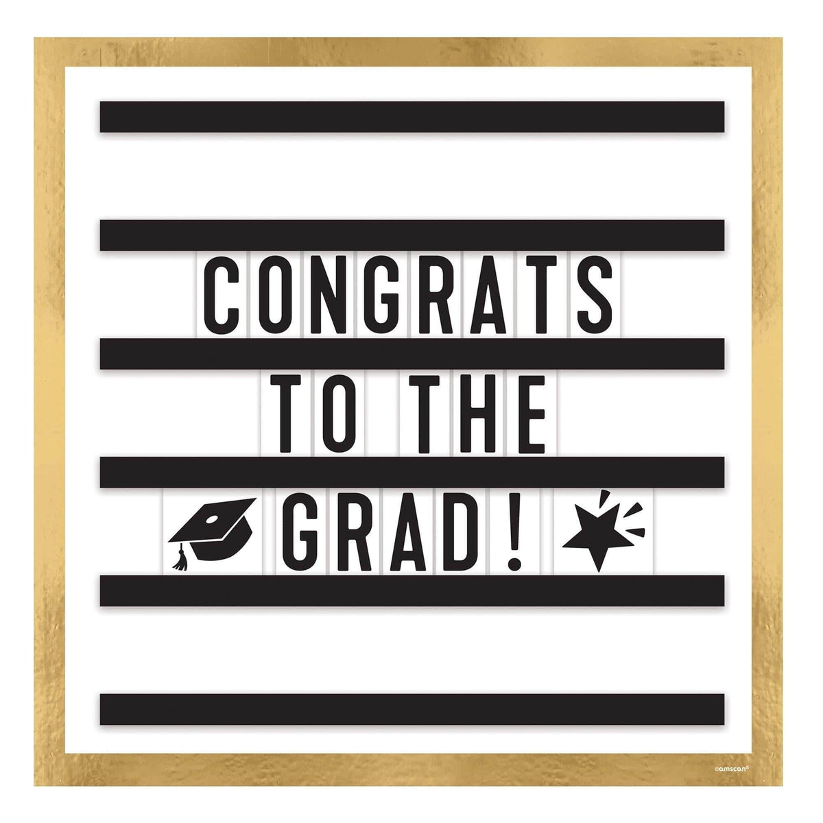 AMSCAN CA Graduation Graduation Letter Board "Congrats to the Grad!", 12" x 12"