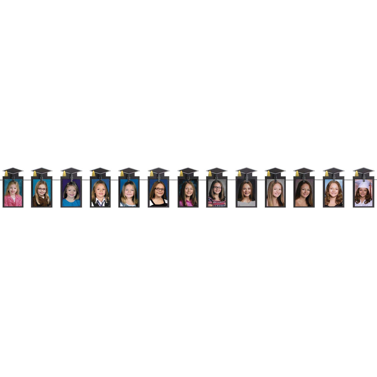 AMSCAN CA Graduation Graduation Photo Garland, 144 x 9 Inches, 1 Count