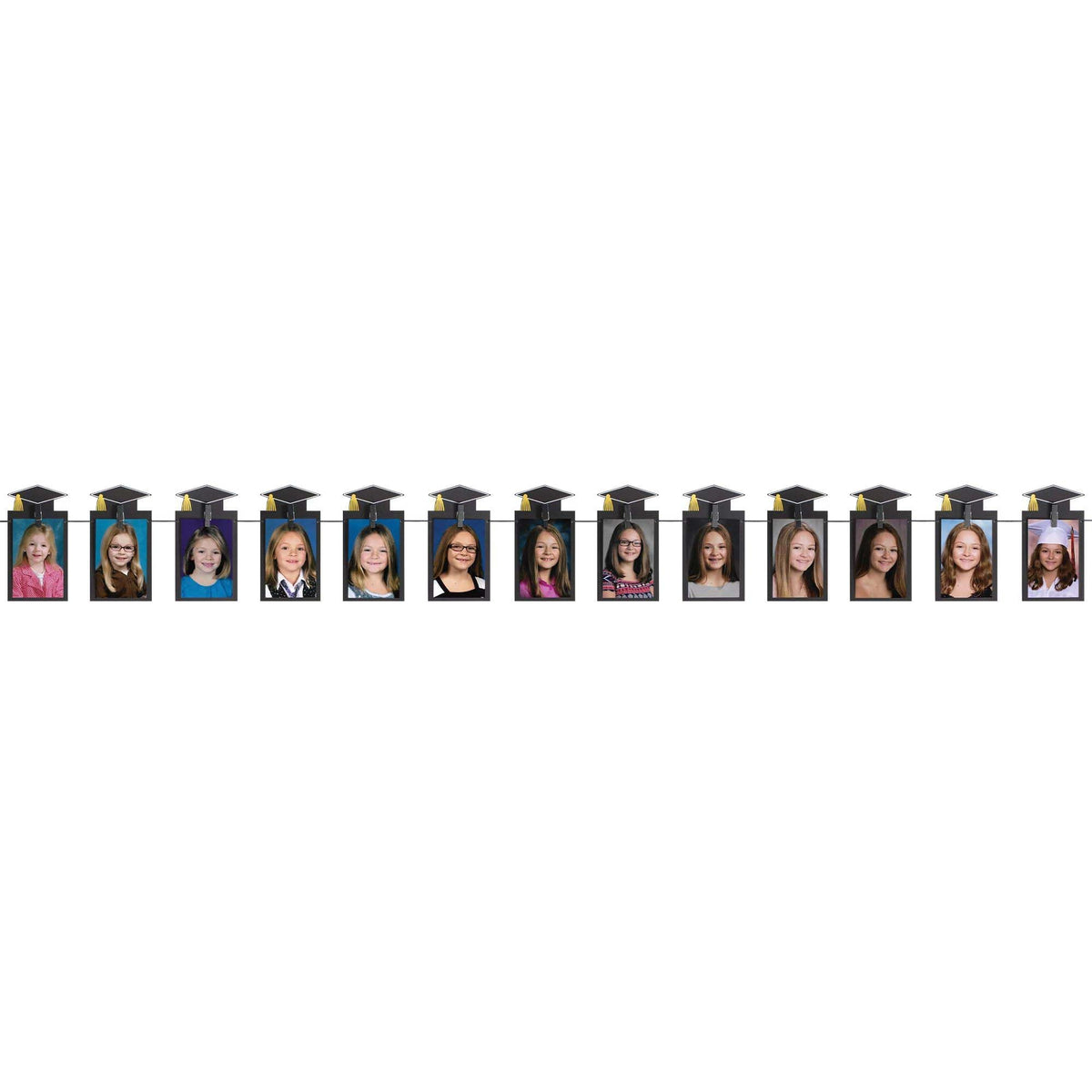 AMSCAN CA Graduation Graduation Photo Garland, 144 x 9 Inches, 1 Count