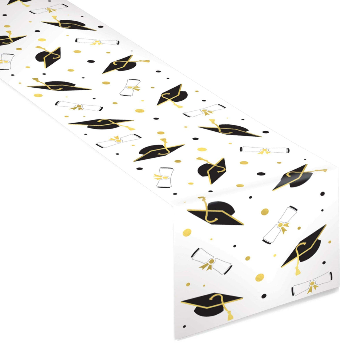 AMSCAN CA Graduation Graduation White Paper Table Runner, 13 x 27 Inches, 1 Count
