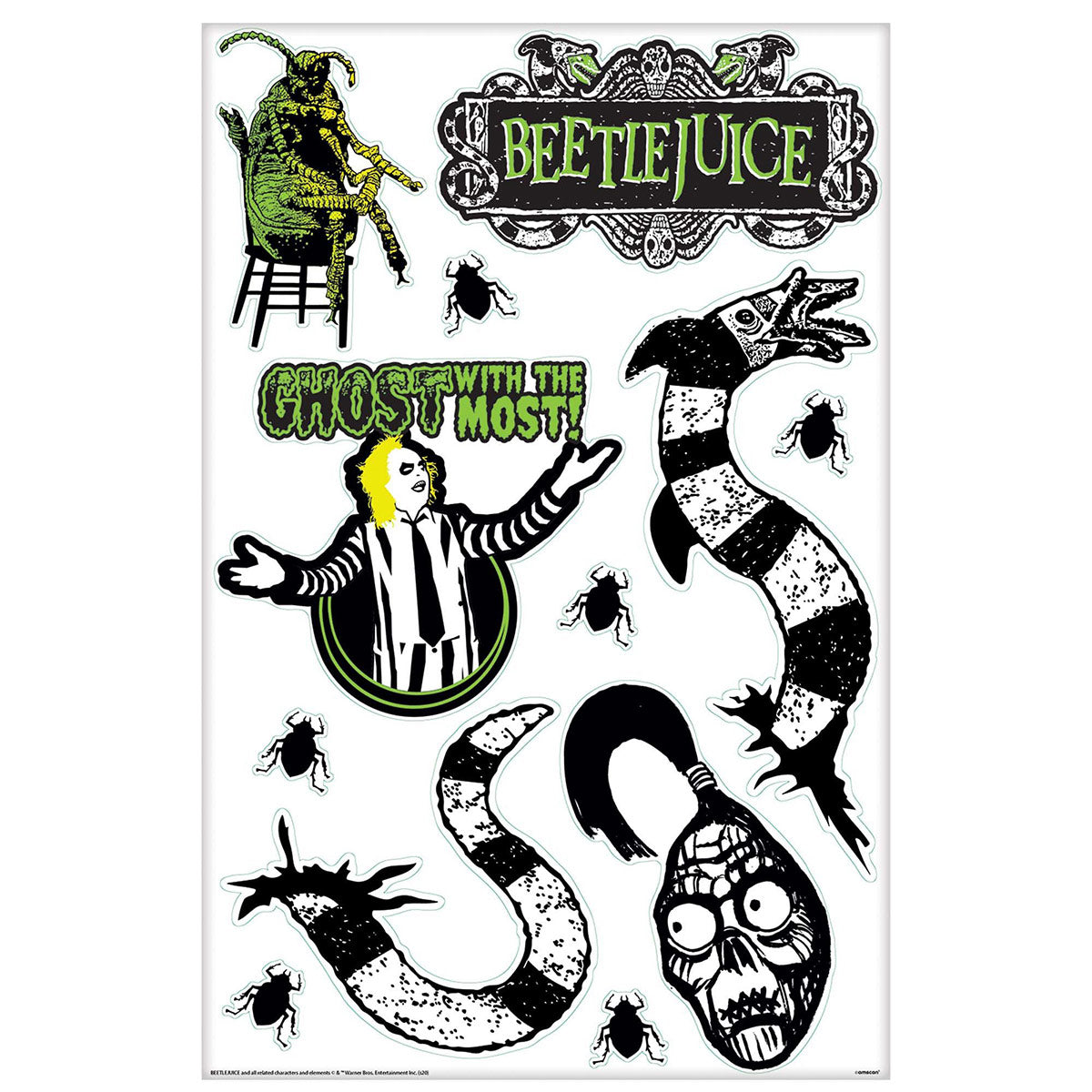 AMSCAN CA Halloween Beetlejuice Vinyl Wall Decoration 192937191743