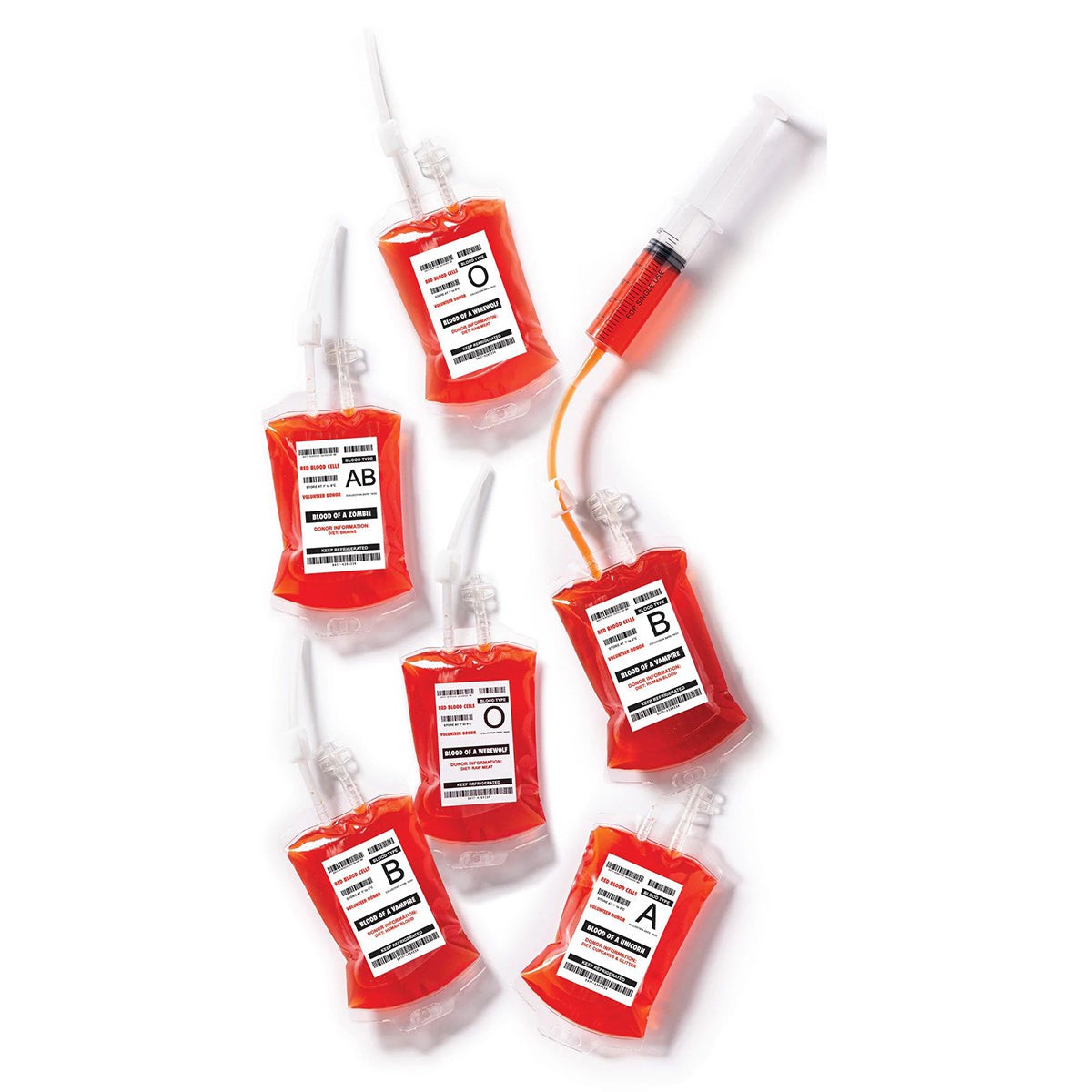 AMSCAN CA Halloween Blood Bag Drink Pouches, 10 count 192937339022