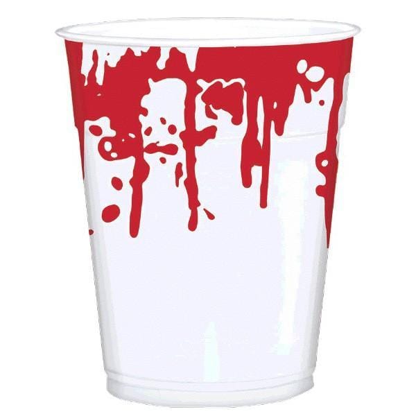 Buy Halloween Bloody printed plastic cups 16 ounces, 25 per package sold at Party Expert