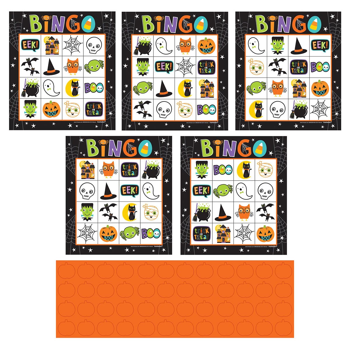 AMSCAN CA Halloween Hallo-Ween Friends Bingo Game 013051845599