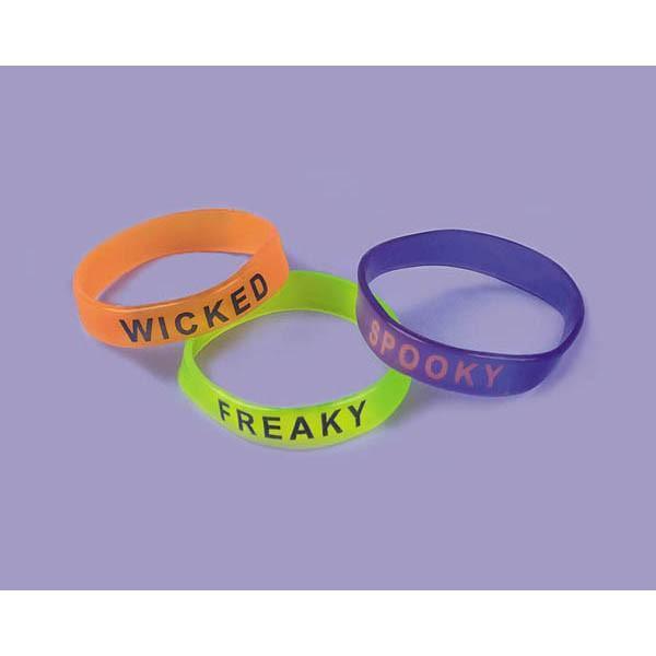 Buy Halloween Halloween rubber bracelets, 12 per package sold at Party Expert