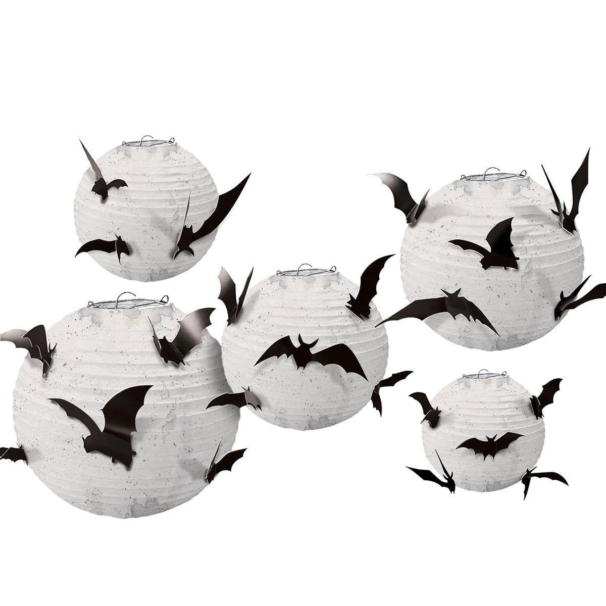 Buy Halloween Lantern With Bats, 5 count sold at Party Expert