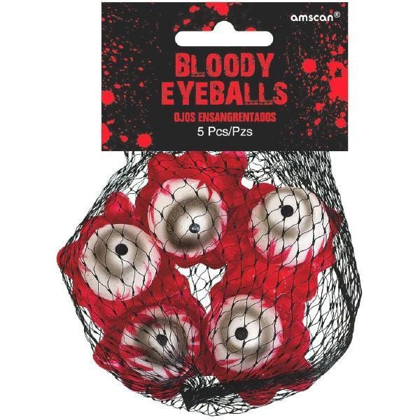 Buy Halloween Plastic bloody eyeballs, 5 per package sold at Party Expert
