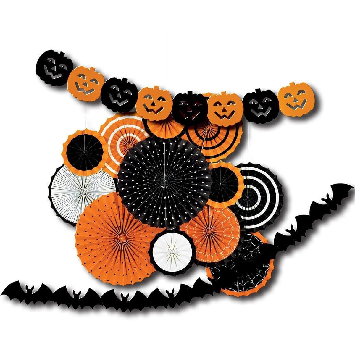 Buy Halloween Pumpkin Fan & Banner Kit sold at Party Expert