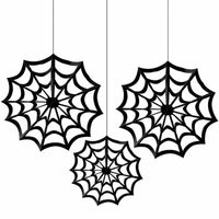 Buy Halloween Spiderweb Fan Decor, 3 count sold at Party Expert