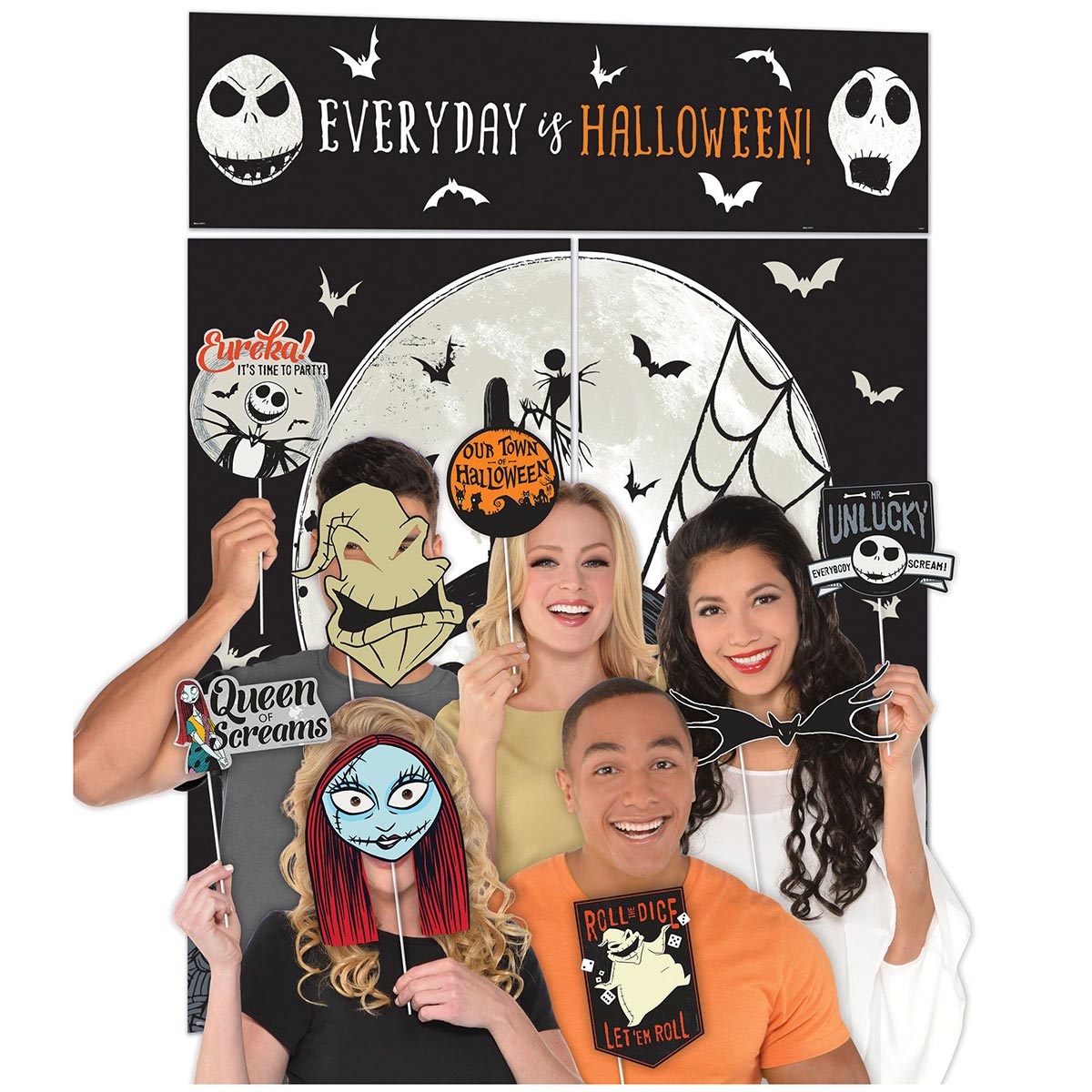 AMSCAN CA Halloween The Nightmare Before Christmas Party Scene Setter with 12 Printed Props, 17 Count 013051838102