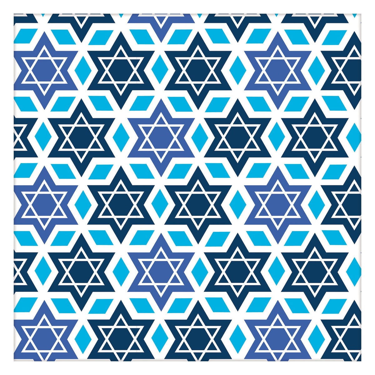 AMSCAN CA Hanukkah Hanukkah Festival of Light Blue Gift Wrap Roll, 30 x 96 Inches, 1 Count