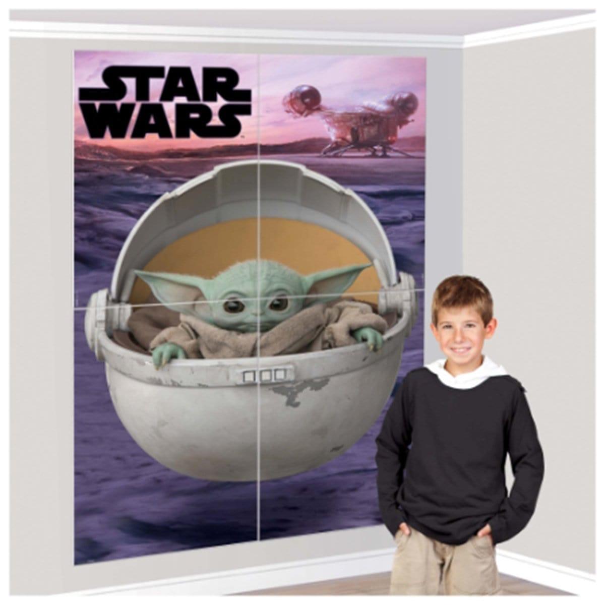 Buy Kids Birthday Baby Yoda Scene Setter sold at Party Expert