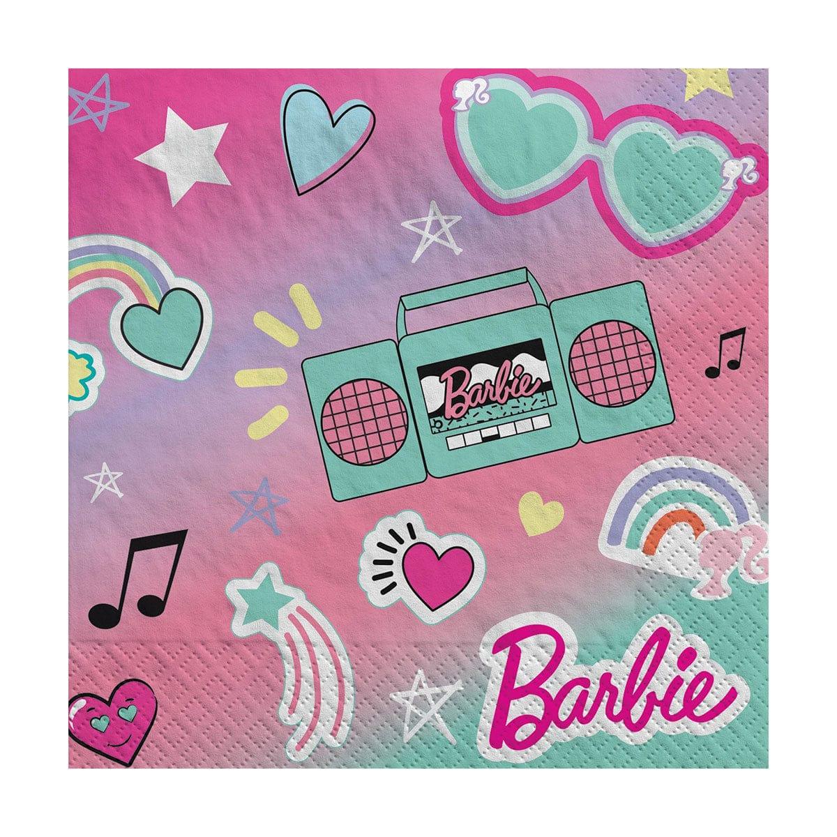 AMSCAN CA Kids Birthday Barbie Beverage Napkins, 16 Count