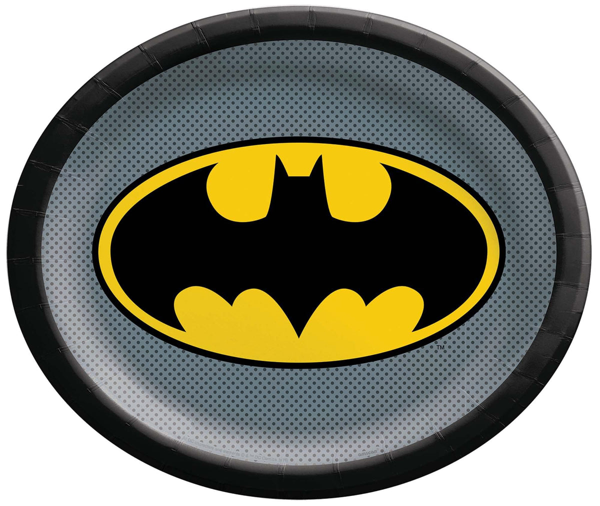 Buy Kids Birthday Batman Dinner plates 12 inches, 8 per package sold at Party Expert
