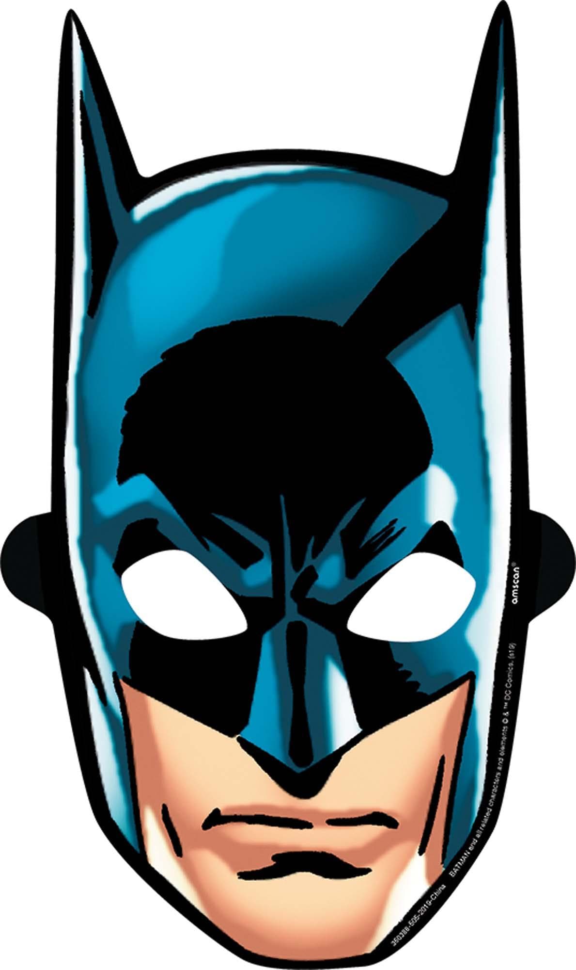 Buy Kids Birthday Batman paper masks, 8 per package sold at Party Expert