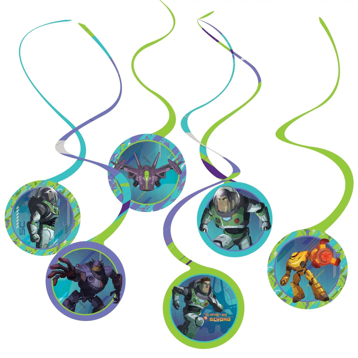 AMSCAN CA Kids Birthday Buzz Lightyear Birthday Spiral Decoration Kit with Cutouts, 12 Count 192937343524