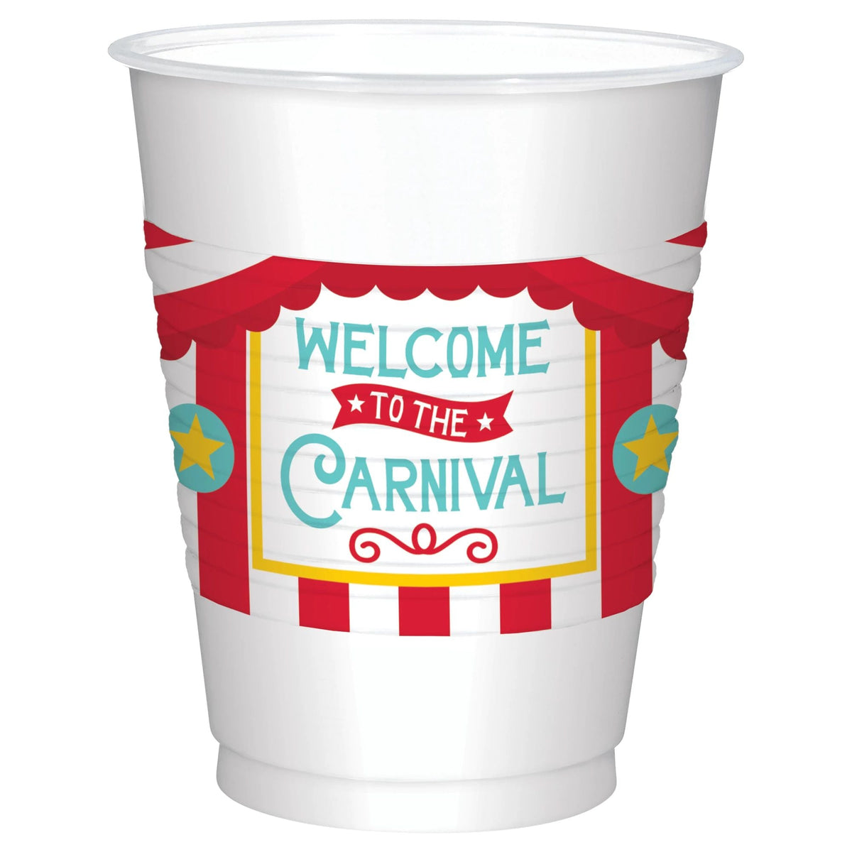 AMSCAN CA Kids Birthday Carnival Birthday Party Plastic Favor Cup, 25 Count 192937199329
