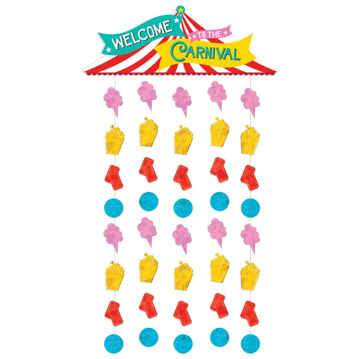 AMSCAN CA Kids Birthday Carnival Doorway Curtain, 39 x 77 in 013051817985