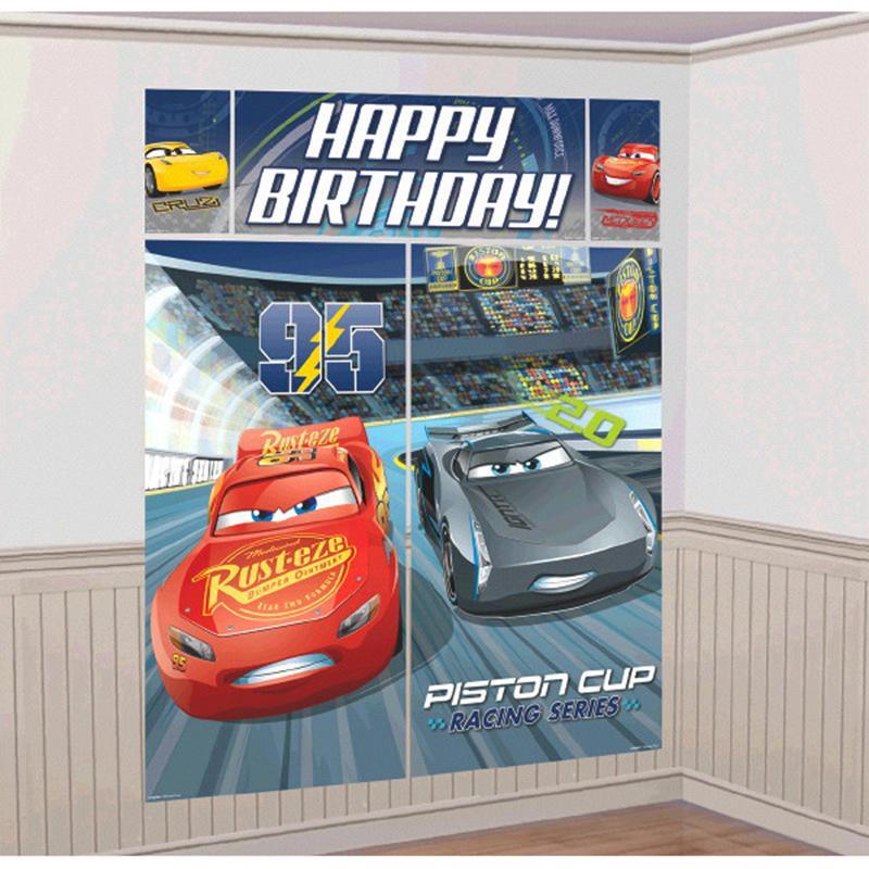 Buy Kids Birthday Cars 3 scene setter sold at Party Expert