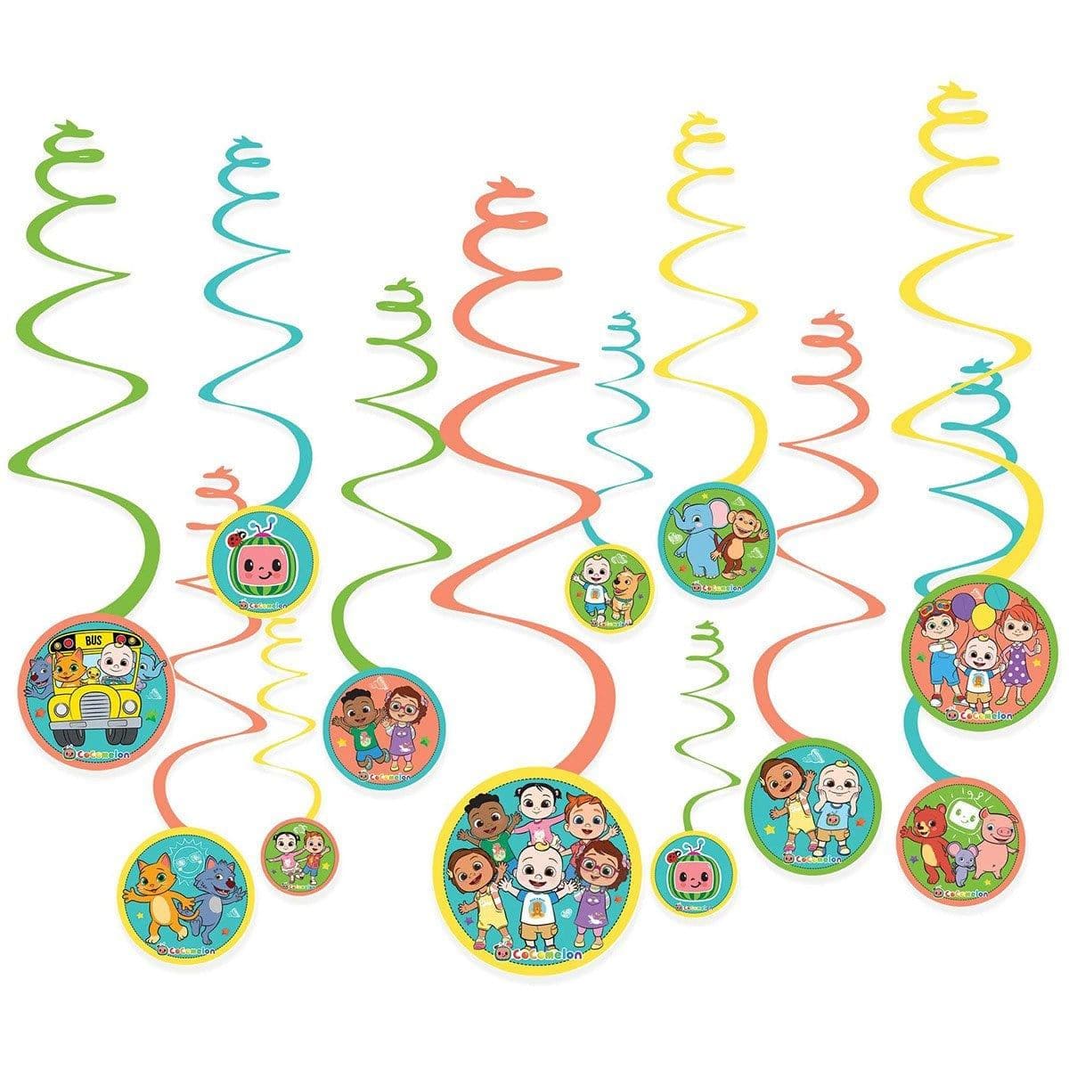 Buy Kids Birthday Cocomelon Spiral Decorations, 12 Count sold at Party Expert