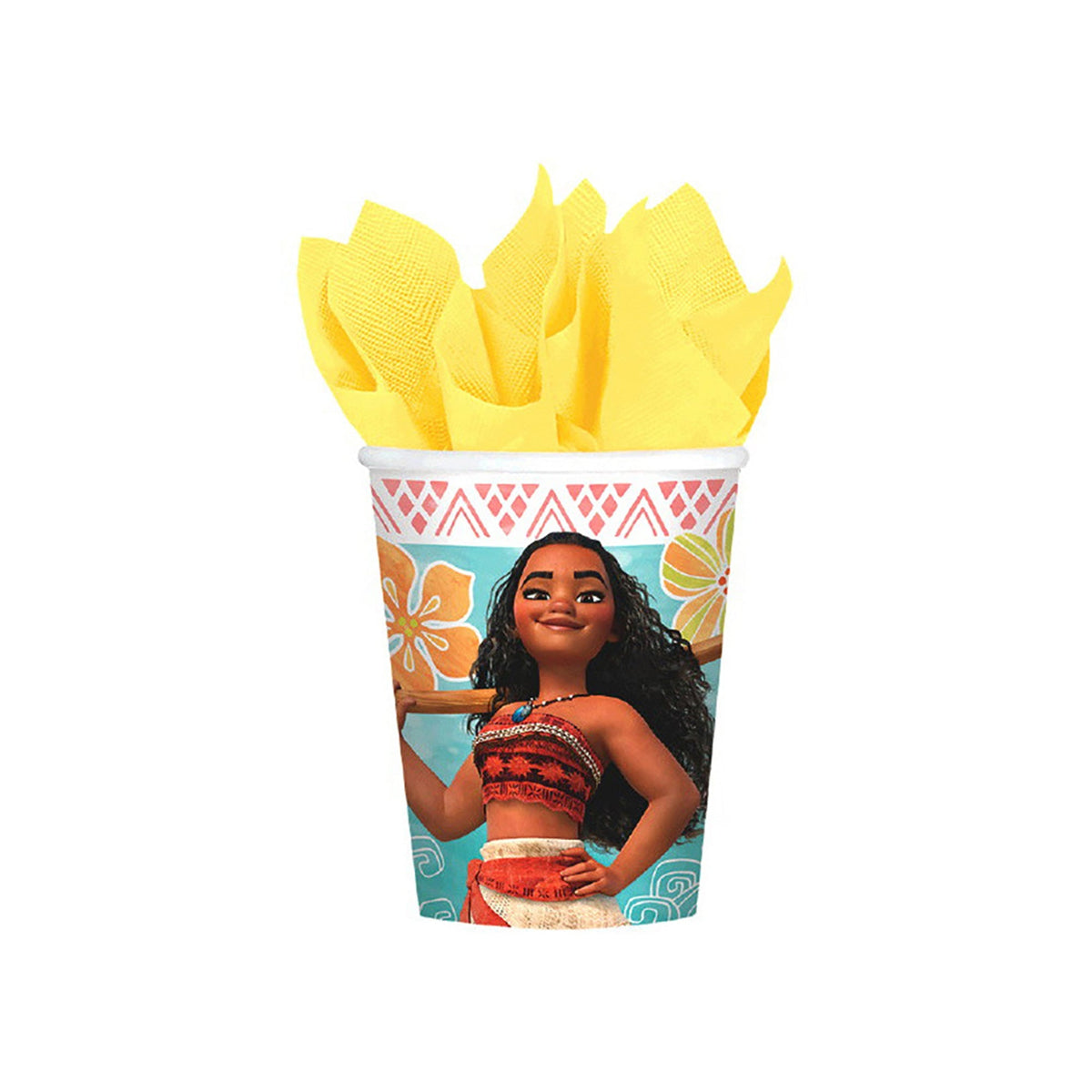 AMSCAN CA Kids Birthday Disney Moana Party Cups, 8 Oz, 8 Count