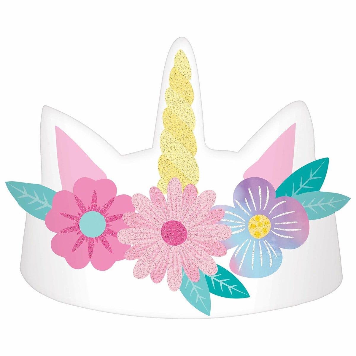 Buy Kids Birthday Enchanted Unicorn Paper Crown, 8 Count sold at Party Expert