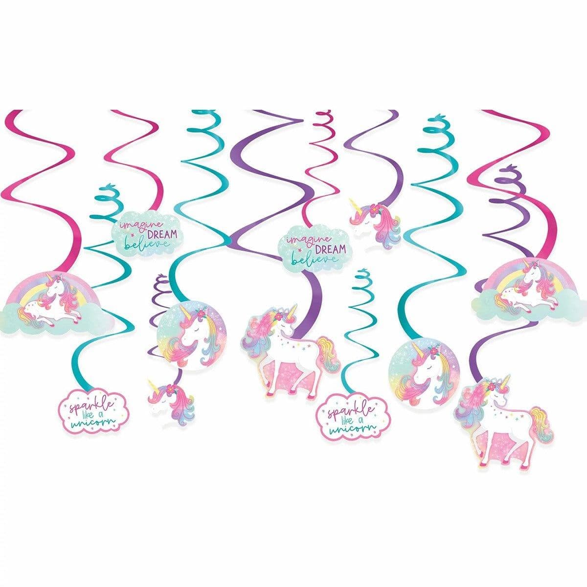 Buy Kids Birthday Enchanted Unicorn Swirl, 12 Count sold at Party Expert