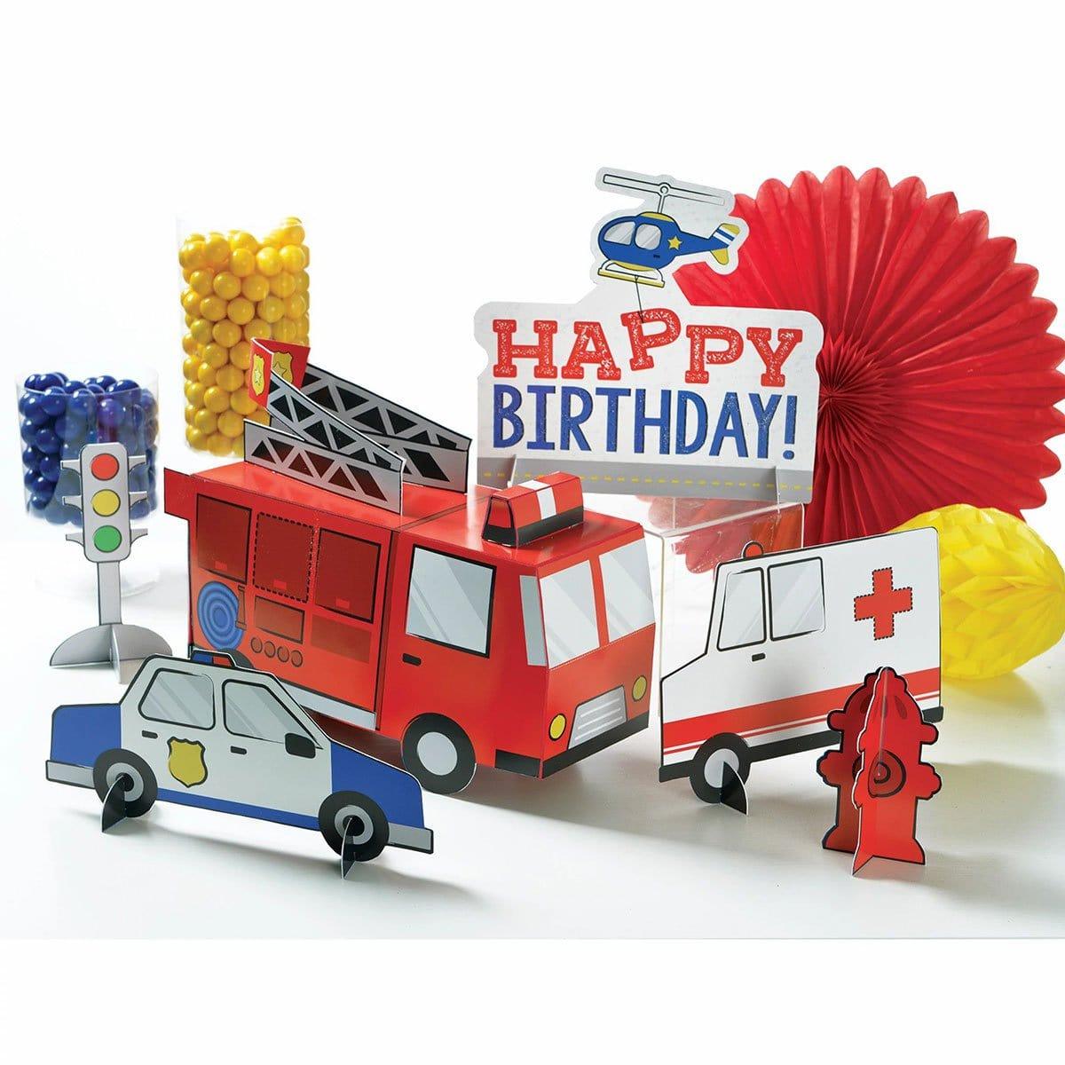 Buy Kids Birthday First Responders Centerpiece Decorating Kit, 6 Count sold at Party Expert