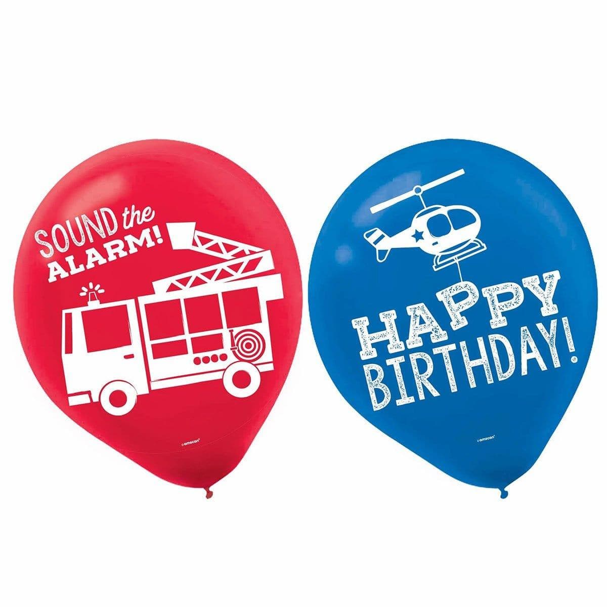 Buy Kids Birthday First Responders Latex Balloons, 6 Count sold at Party Expert