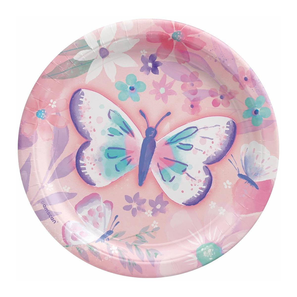 Buy Kids Birthday Flutter Party Dessert Plates, 7 inches, 8 Count sold at Party Expert